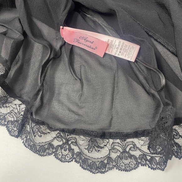 Agent Provocateur Wanda Black Silk Hooded Gown AP2 Small New - Picture 10 of 11